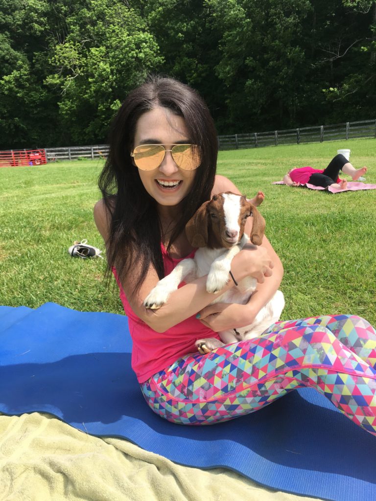 yoga with baby goats