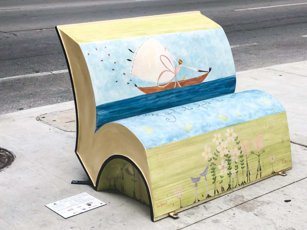 In the summer of 2018, Arts Connect, LexArts and The Carnegie Center for Literacy and Learning has made Lexington more colorful with their collaborative project, Book Benches.​ Book Benches are thirty five book-shaped functional benches that are placed throughout downtown Lexington to celebrate Kentucky's literary heritage, to encourage reading, and provide a place for rest. Each bench is illustrated and themed around different works by Kentucky authors and will remain on display for the duration of the summer. #sharethelex #art #painting #artist #author #book #lexingtonky #kentucky #visitlex #bench