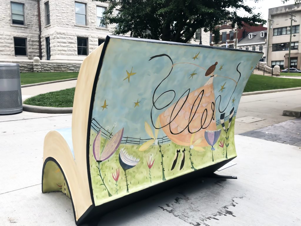 In the summer of 2018, Arts Connect, LexArts and The Carnegie Center for Literacy and Learning has made Lexington more colorful with their collaborative project, Book Benches.​ Book Benches are thirty five book-shaped functional benches that are placed throughout downtown Lexington to celebrate Kentucky's literary heritage, to encourage reading, and provide a place for rest. Each bench is illustrated and themed around different works by Kentucky authors and will remain on display for the duration of the summer. #sharethelex #art #painting #artist #author #book #lexingtonky #kentucky #visitlex #bench