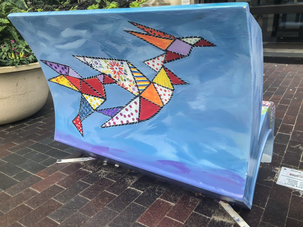 In the summer of 2018, Arts Connect, LexArts and The Carnegie Center for Literacy and Learning has made Lexington more colorful with their collaborative project, Book Benches.​ Book Benches are thirty five book-shaped functional benches that are placed throughout downtown Lexington to celebrate Kentucky's literary heritage, to encourage reading, and provide a place for rest. Each bench is illustrated and themed around different works by Kentucky authors and will remain on display for the duration of the summer. #sharethelex #art #painting #artist #author #book #lexingtonky #kentucky #visitlex #bench