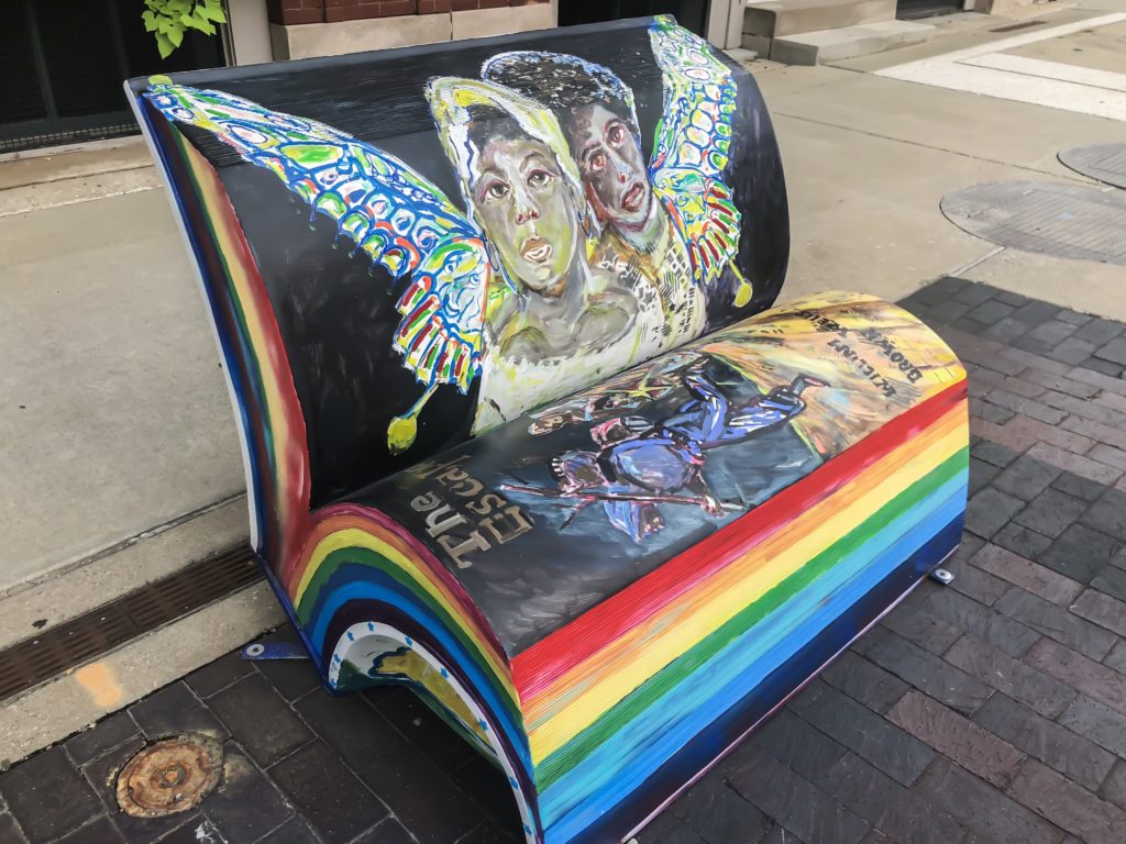 In the summer of 2018, Arts Connect, LexArts and The Carnegie Center for Literacy and Learning has made Lexington more colorful with their collaborative project, Book Benches.​ Book Benches are thirty five book-shaped functional benches that are placed throughout downtown Lexington to celebrate Kentucky's literary heritage, to encourage reading, and provide a place for rest. Each bench is illustrated and themed around different works by Kentucky authors and will remain on display for the duration of the summer. #sharethelex #art #painting #artist #author #book #lexingtonky #kentucky #visitlex #bench