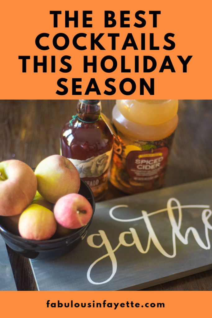 It's after November 1, so the holiday season is officially here! I've teamed up with some local bloggers to bring you the best seasonal cocktails for this holiday season. #cocktail #drink #recipe #alcohol #booze #applecider #bourbon #cocoa #peppermint #christmas #fall #winter