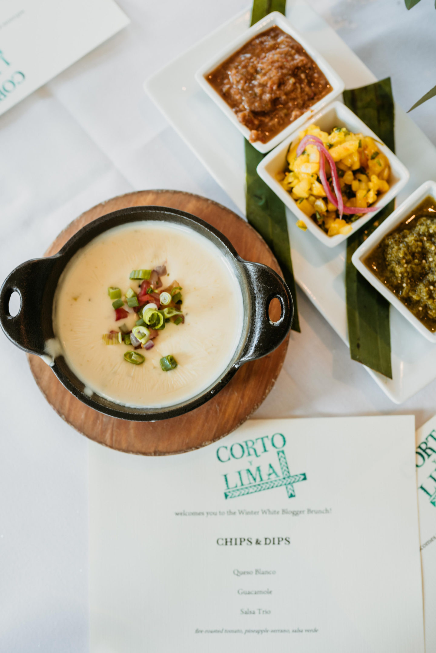 Queso Blanco in a cast iron skillet from Corto Lima in Lexington, Kentucky