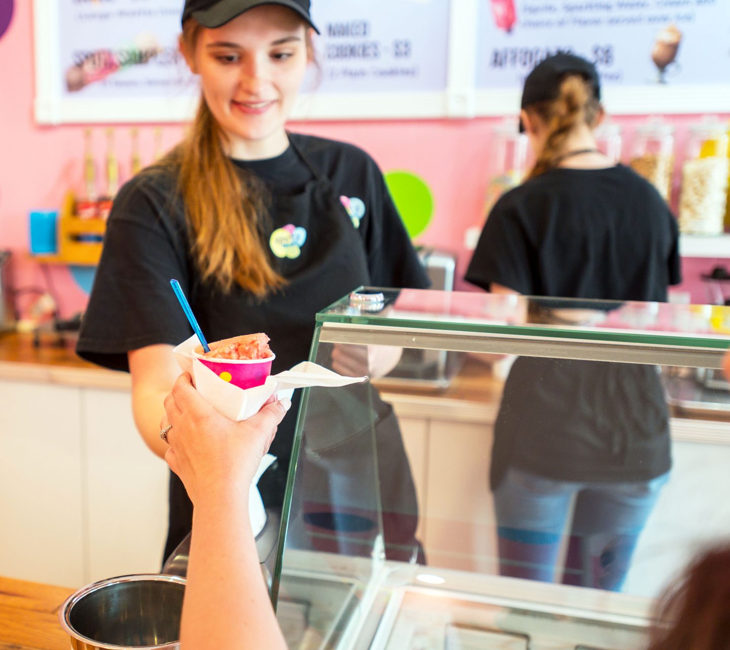 Grabbing a cup of gelato