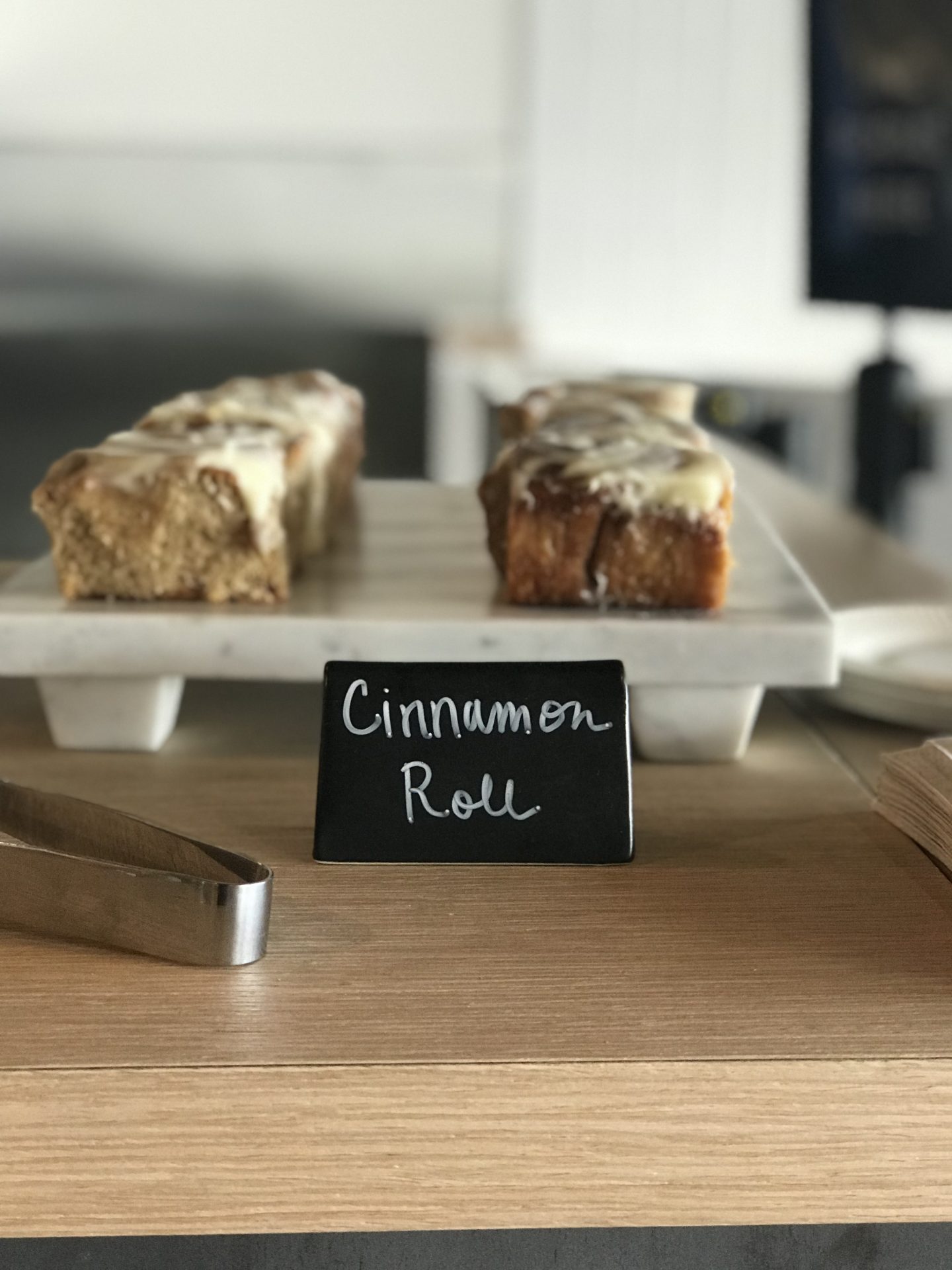 Desserts on a wooden counter