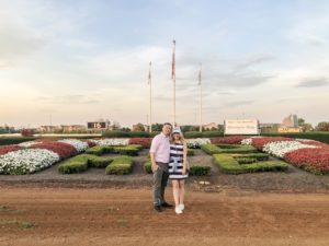 couple outside of red mile race track