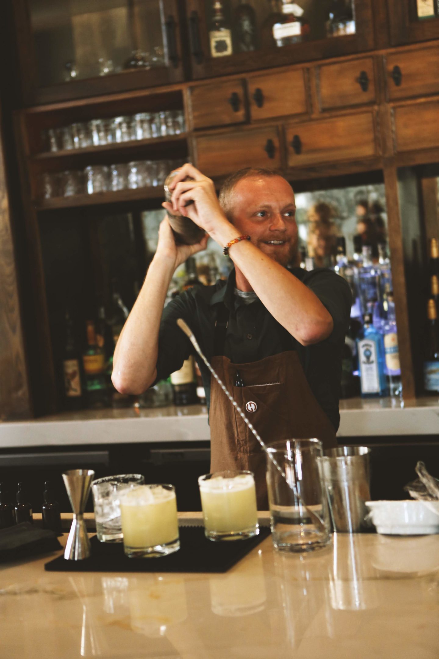 bartender making a cocktail