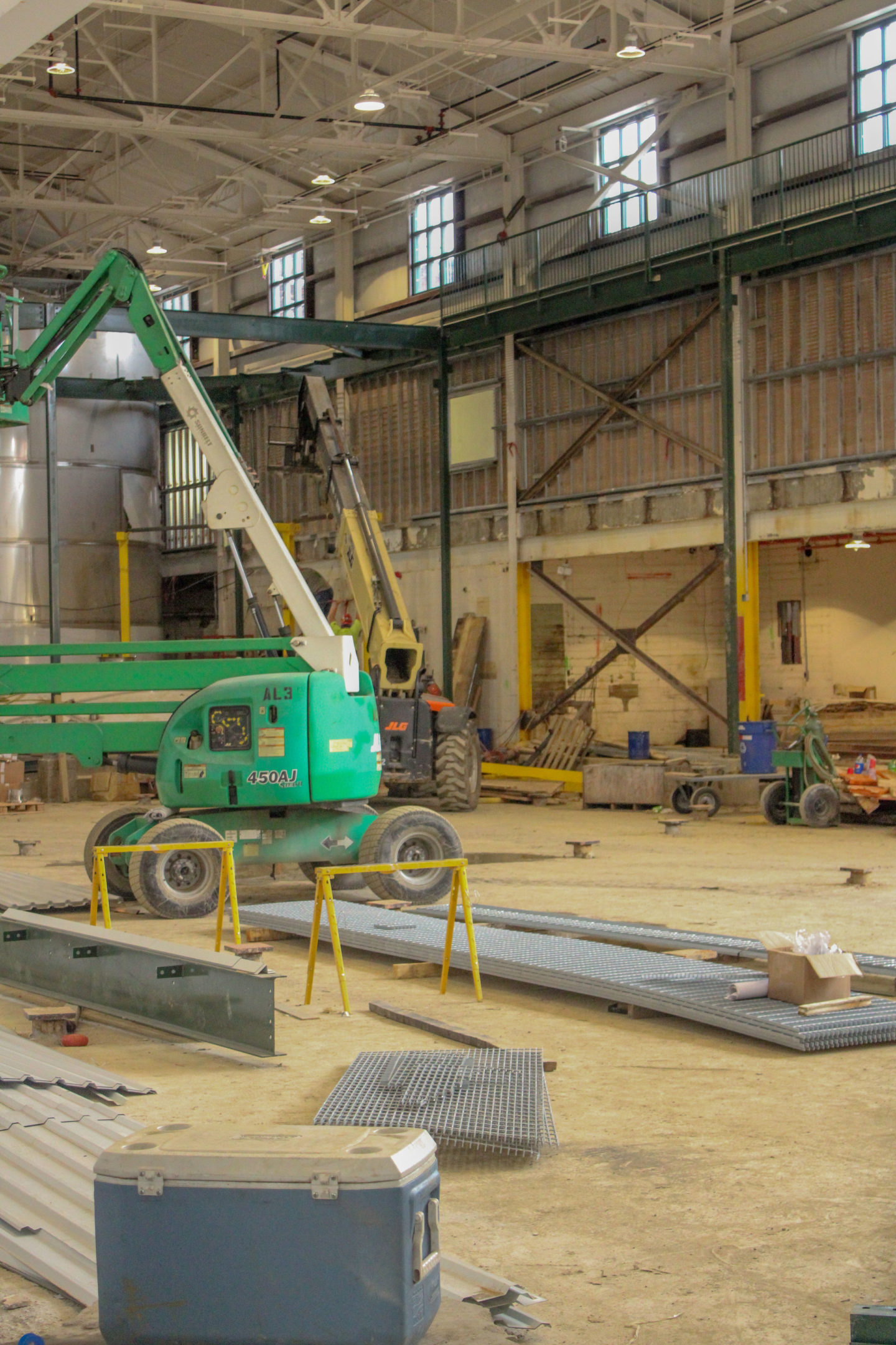 construction zone at a distillery