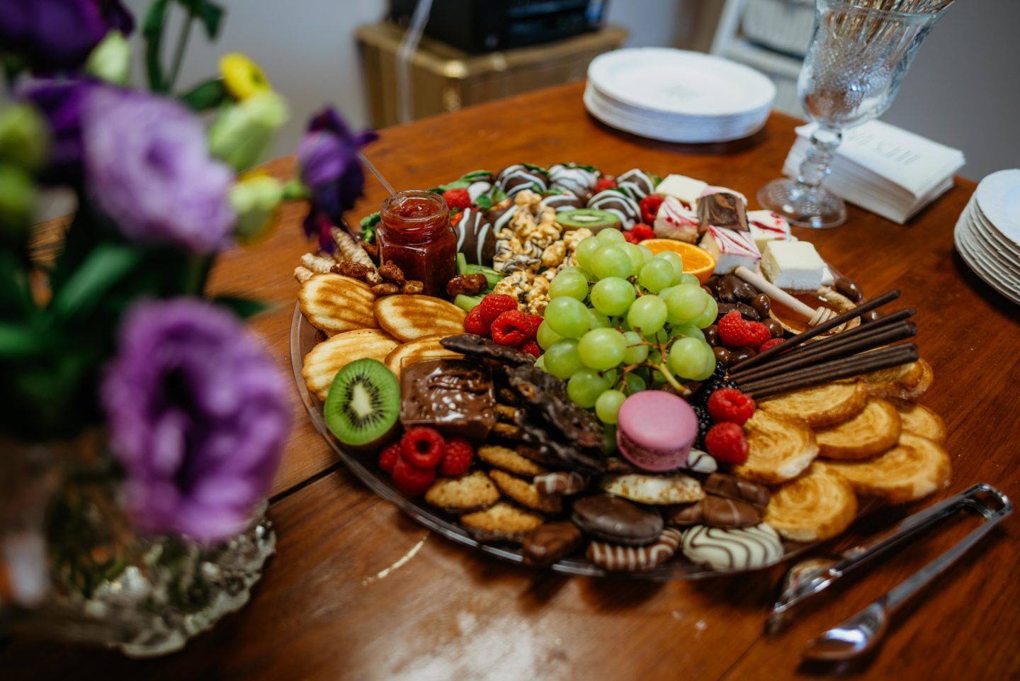 charcuterie board with fruit