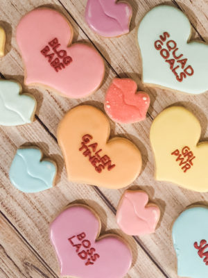 valentine's day conversation heart cookies