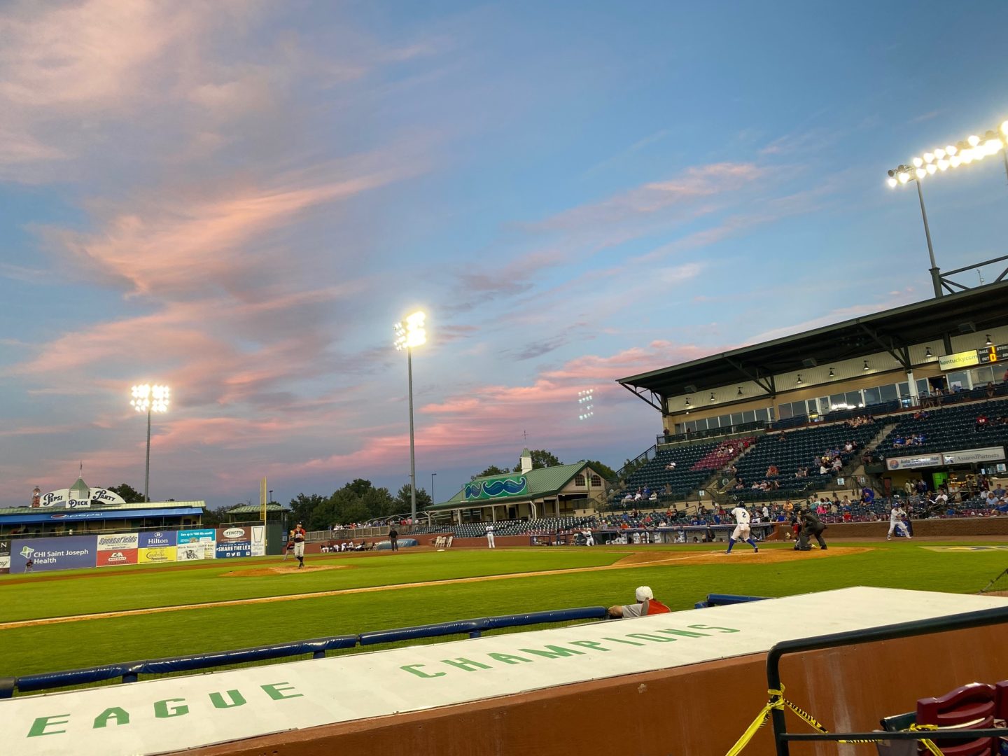 beautiful sky at a ballpark