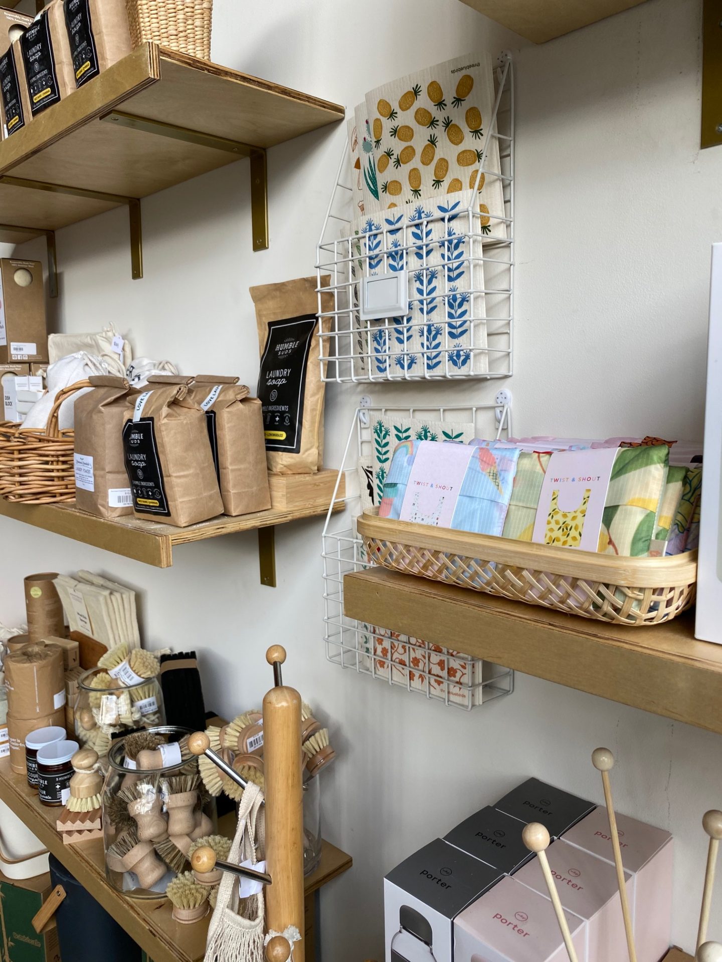 eco-friendly products on a shelf