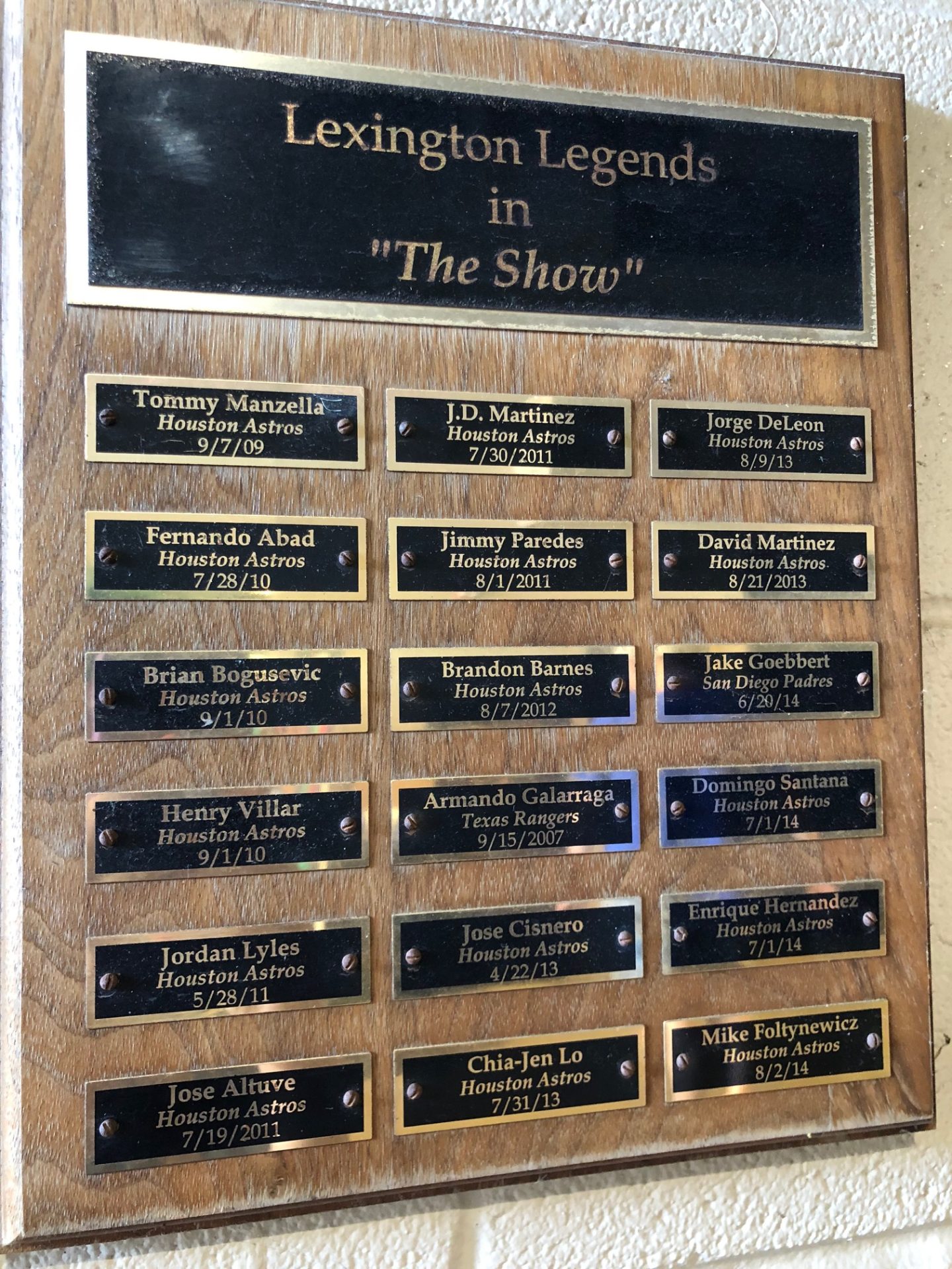 names on a plaque